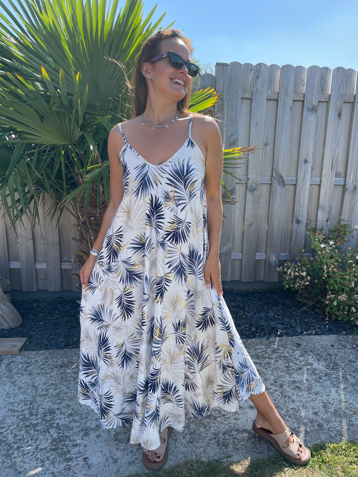 Robe longue Loann bleue