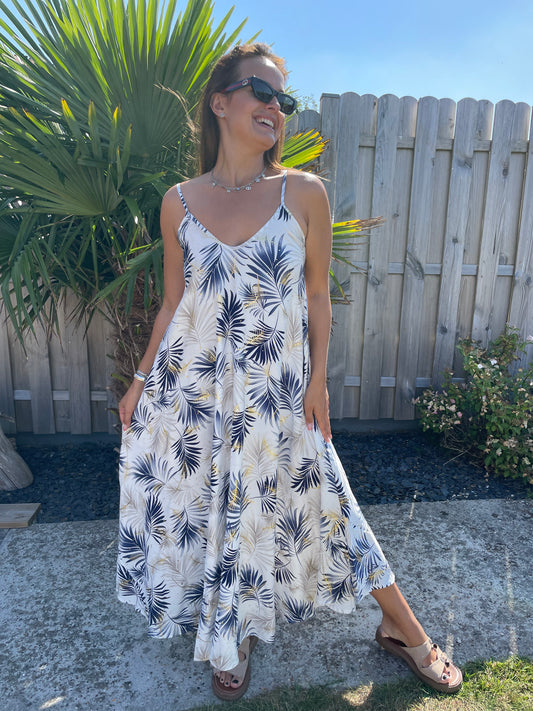 Robe longue Loann bleue