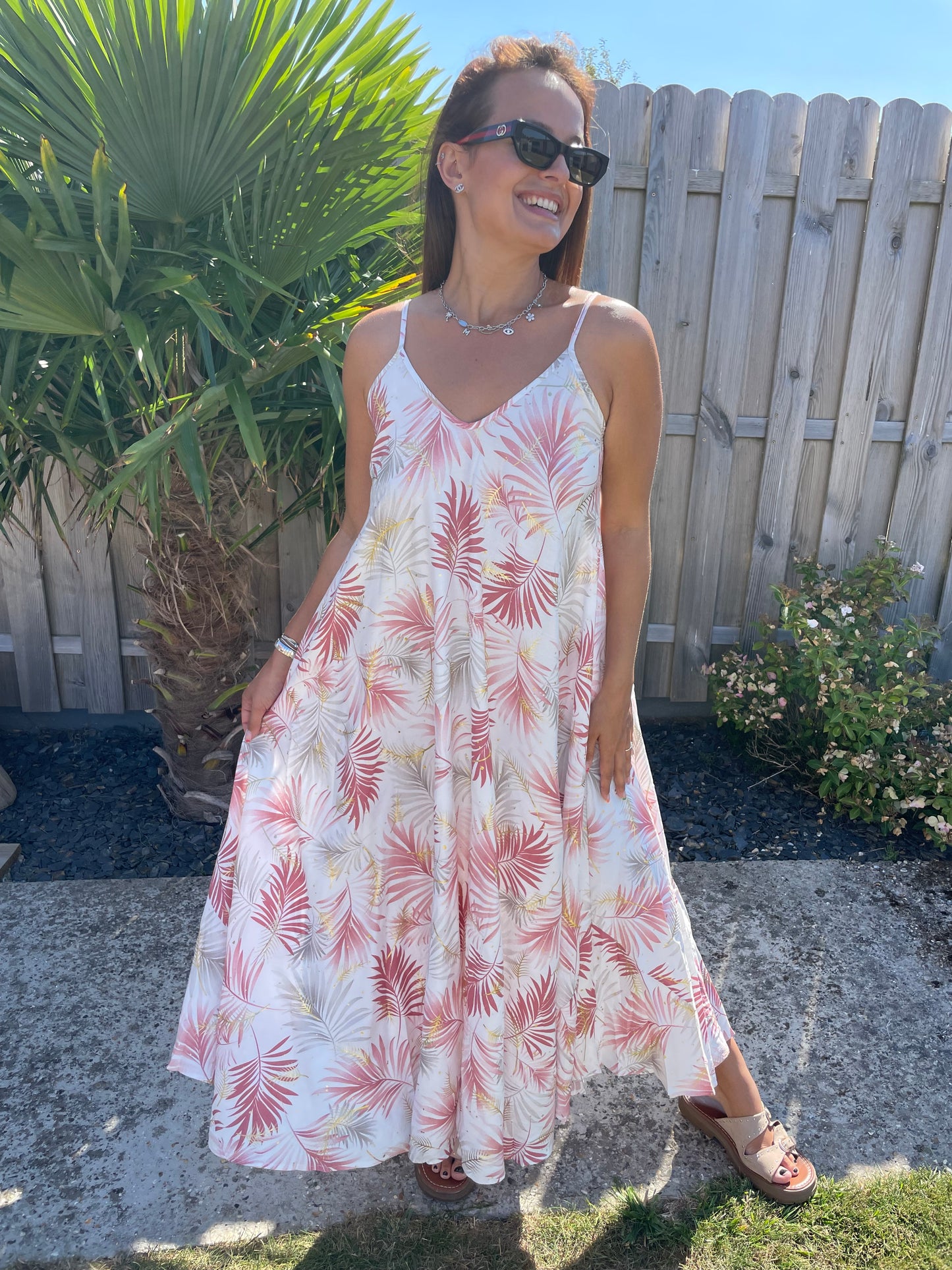 Robe longue Loann rose