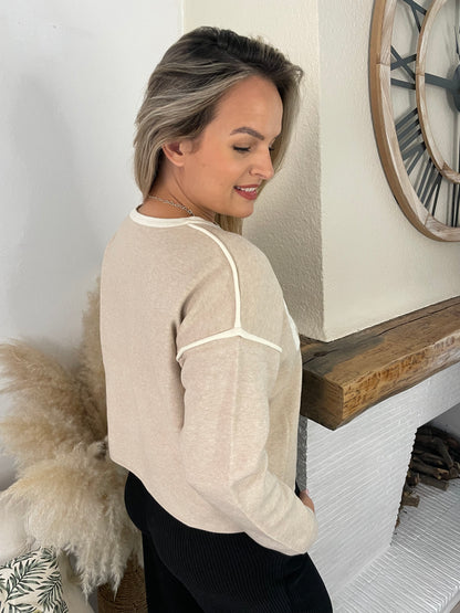 Pull Amour beige