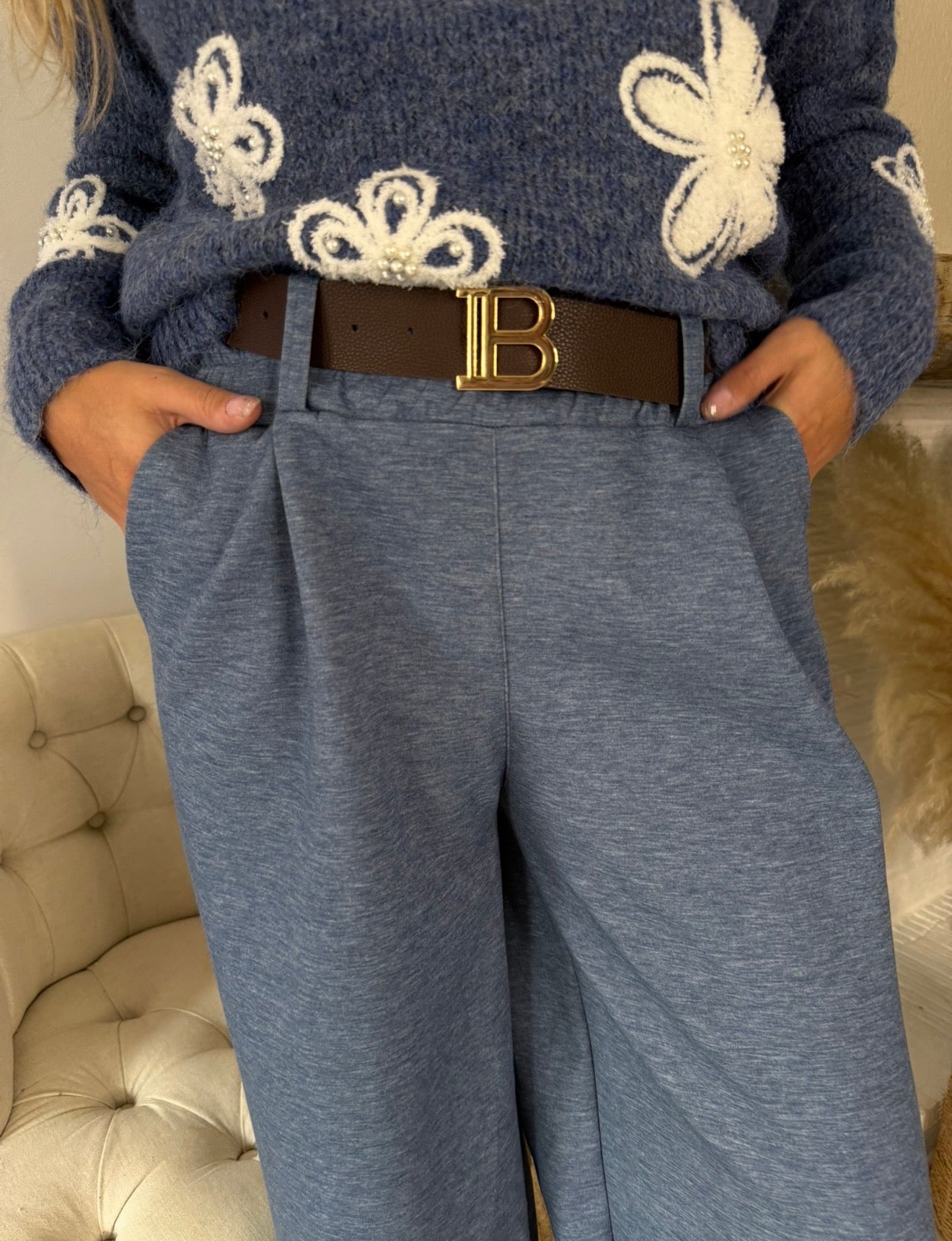 Pantalon comfy Bleu