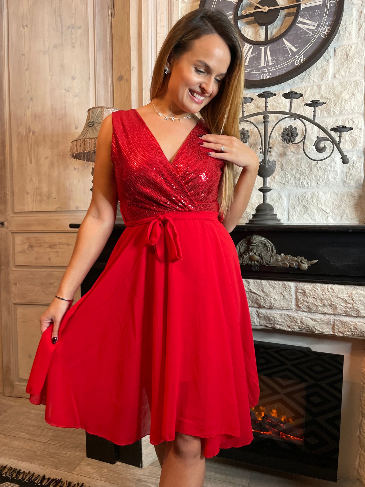 Robe Zelie rouge