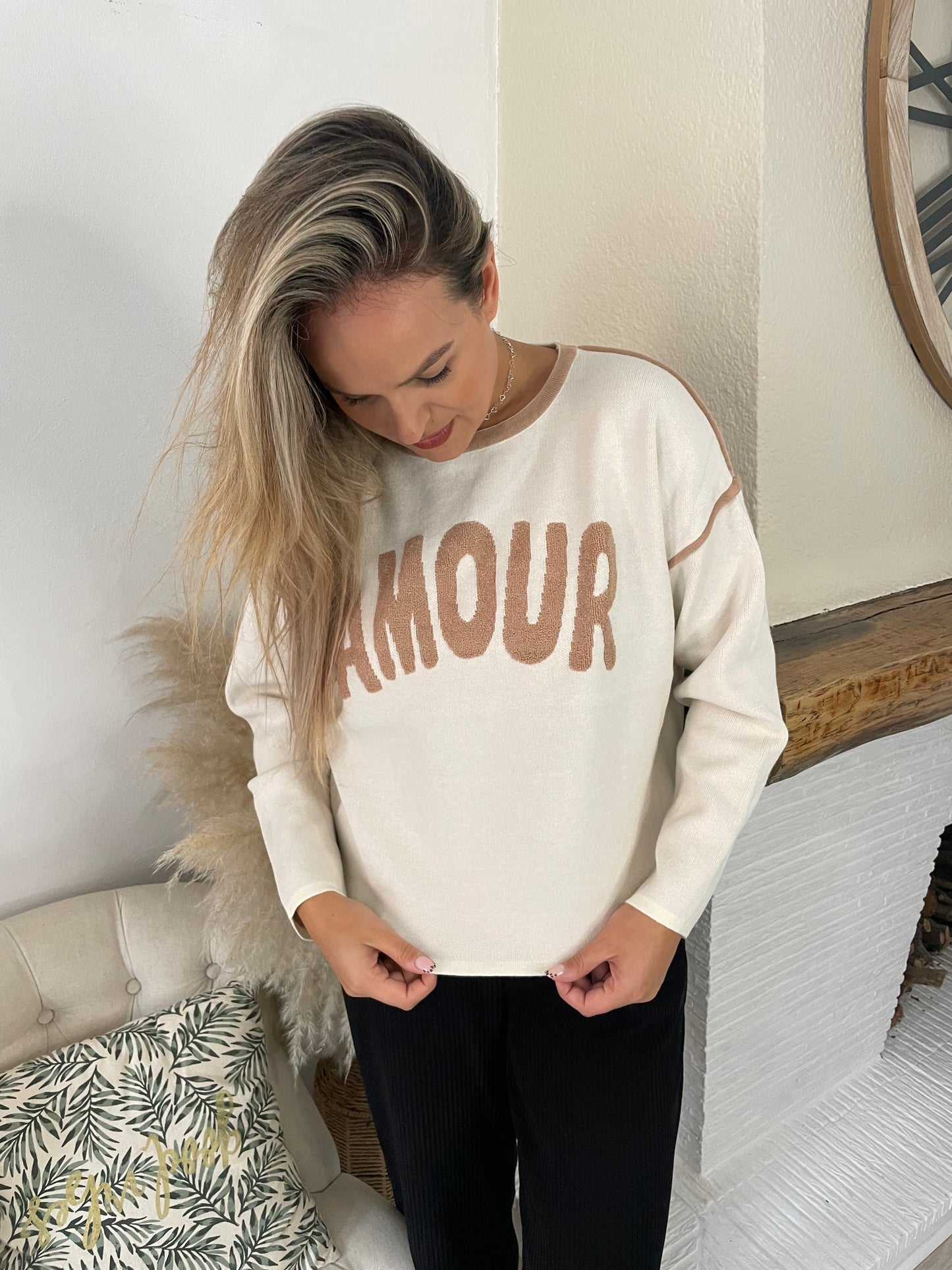 Pull Amour blanc