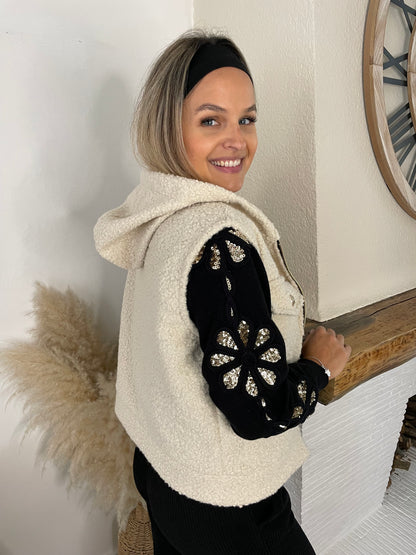 Veste Lara beige sans manches