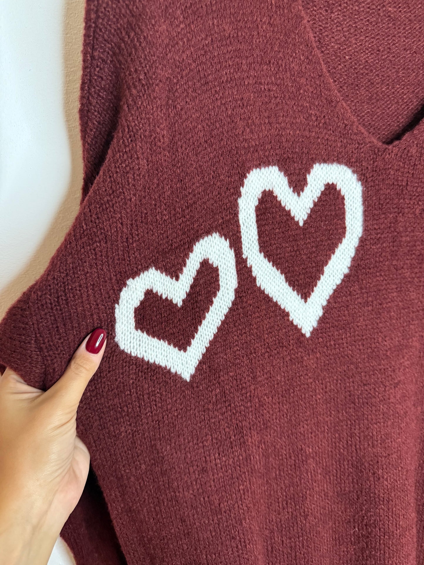 Robe pull heart bordeaux T.46 à 52.