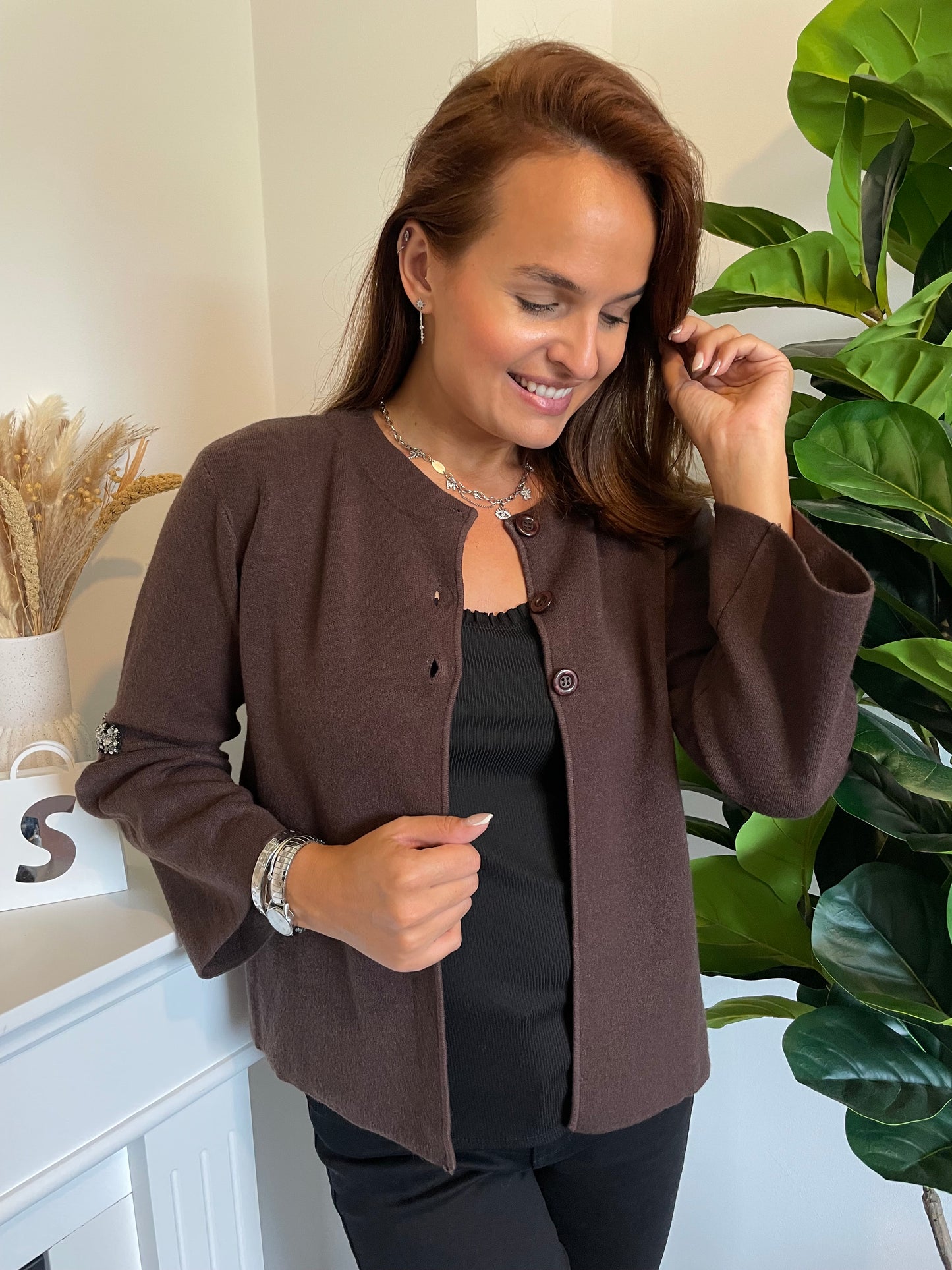 Pull gilet Léna marron