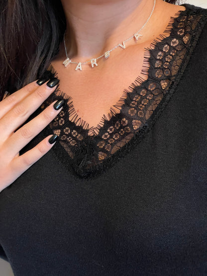 Haut dentelle noir