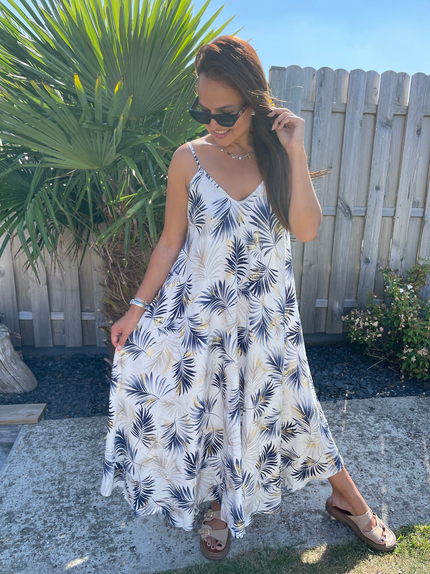 Robe longue Loann bleue
