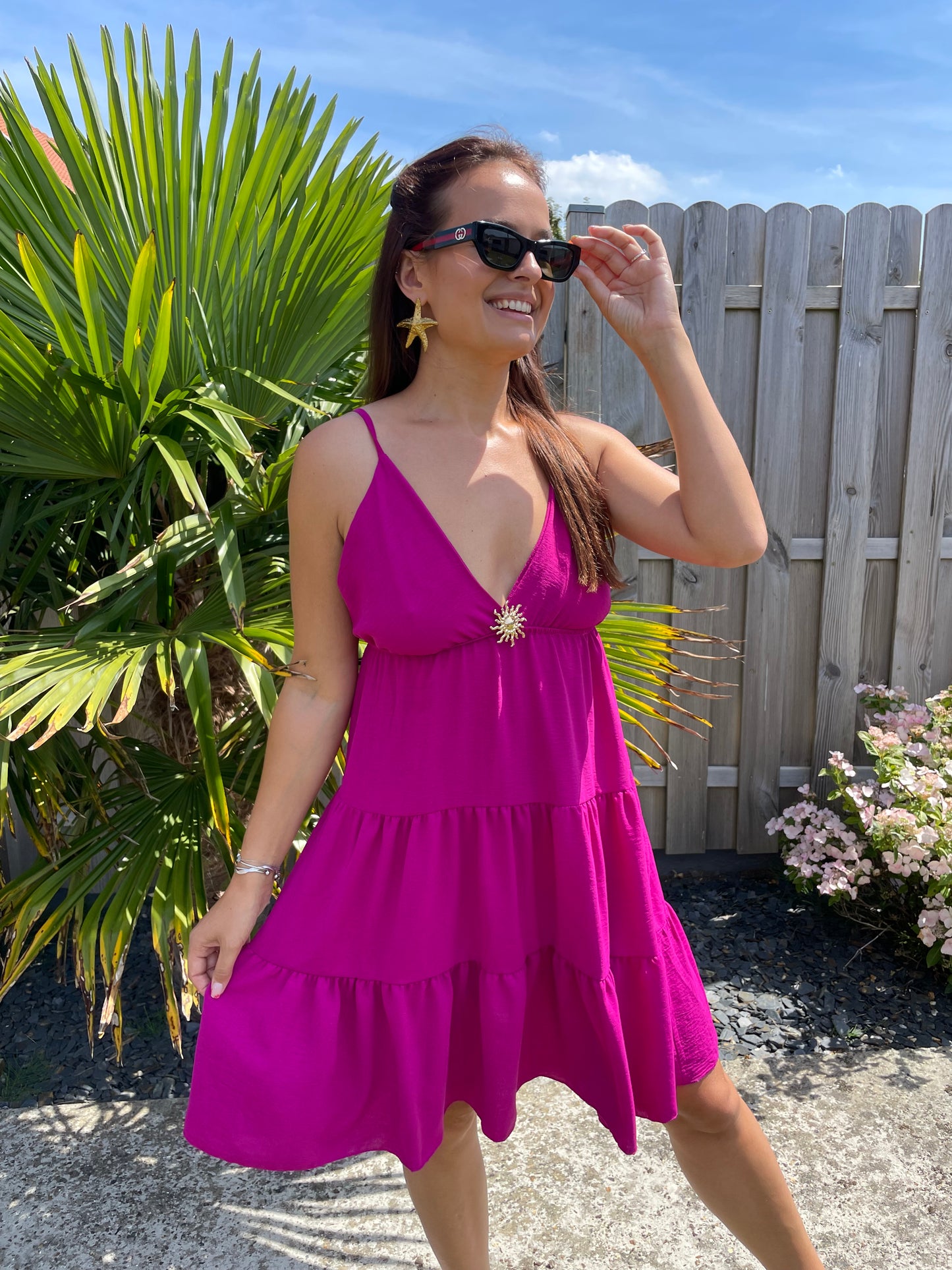 Robe Alma courte prune