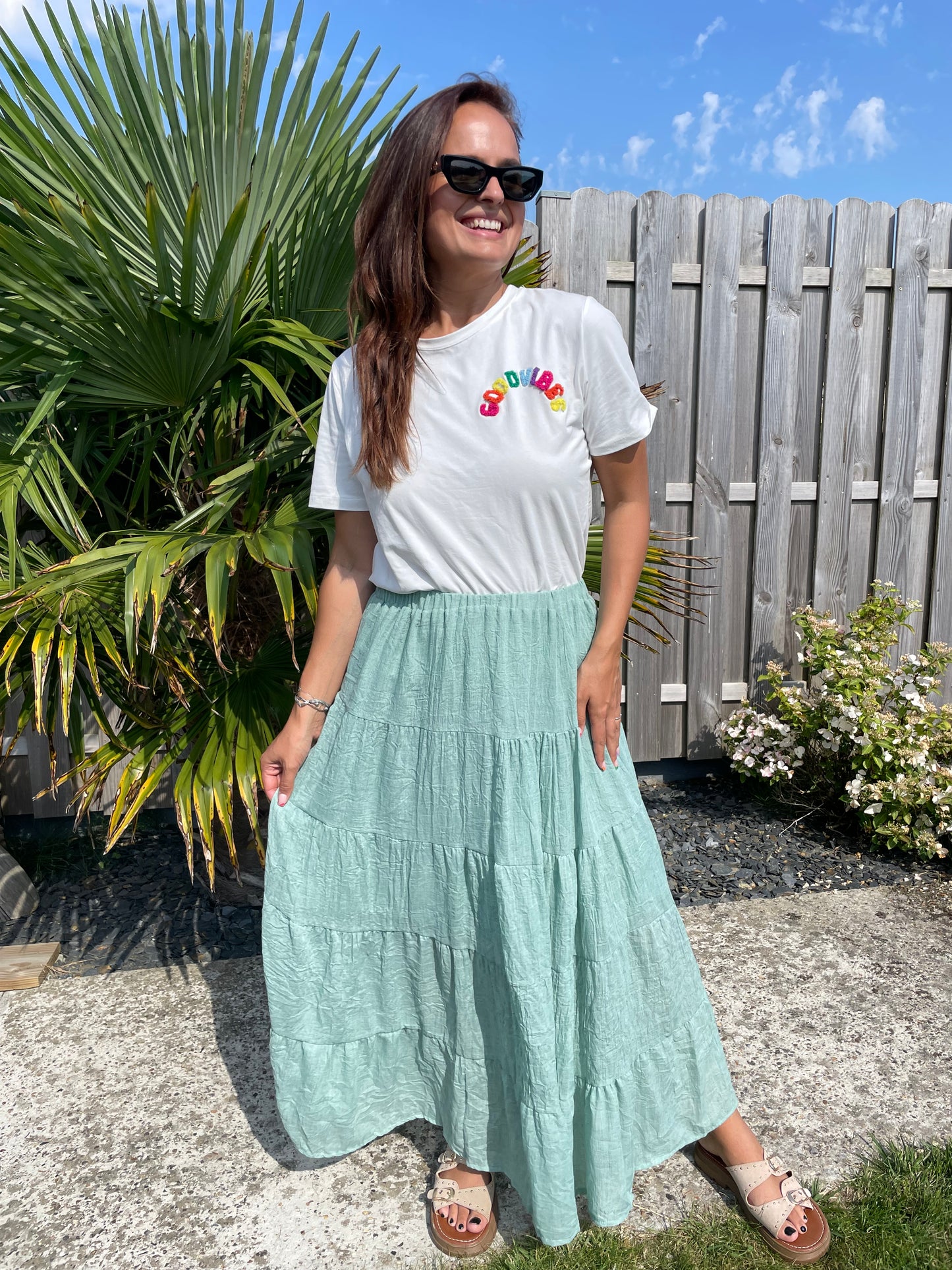 Jupe esmeralda vert d’eau