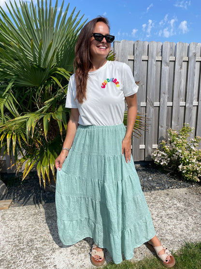Jupe esmeralda vert d’eau