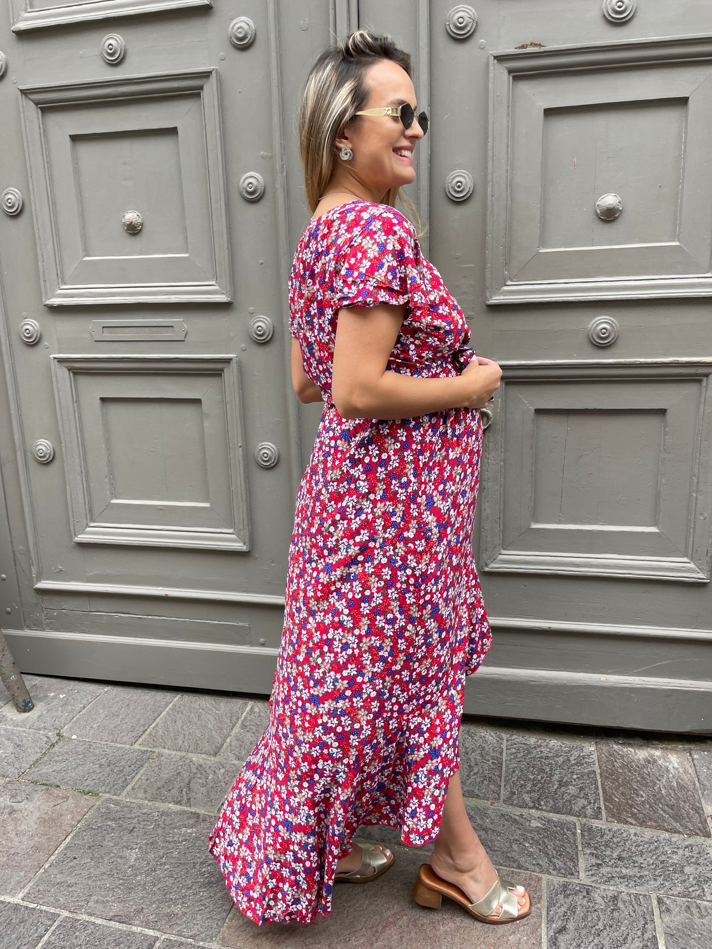 Robe Flowers rouge