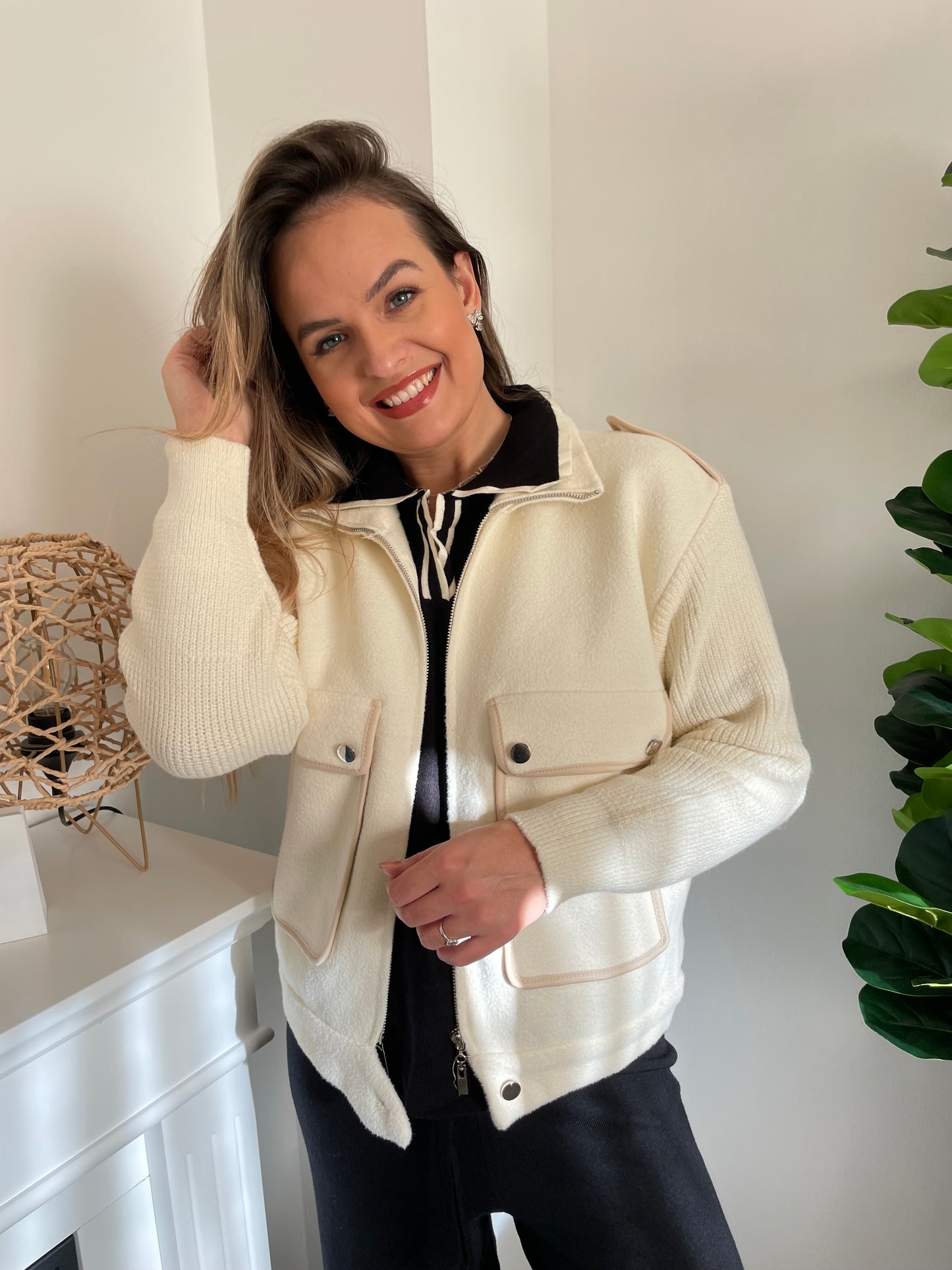 Veste Clara blanche/ beige