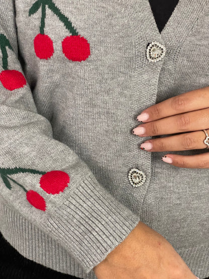 Gilet cherry gris