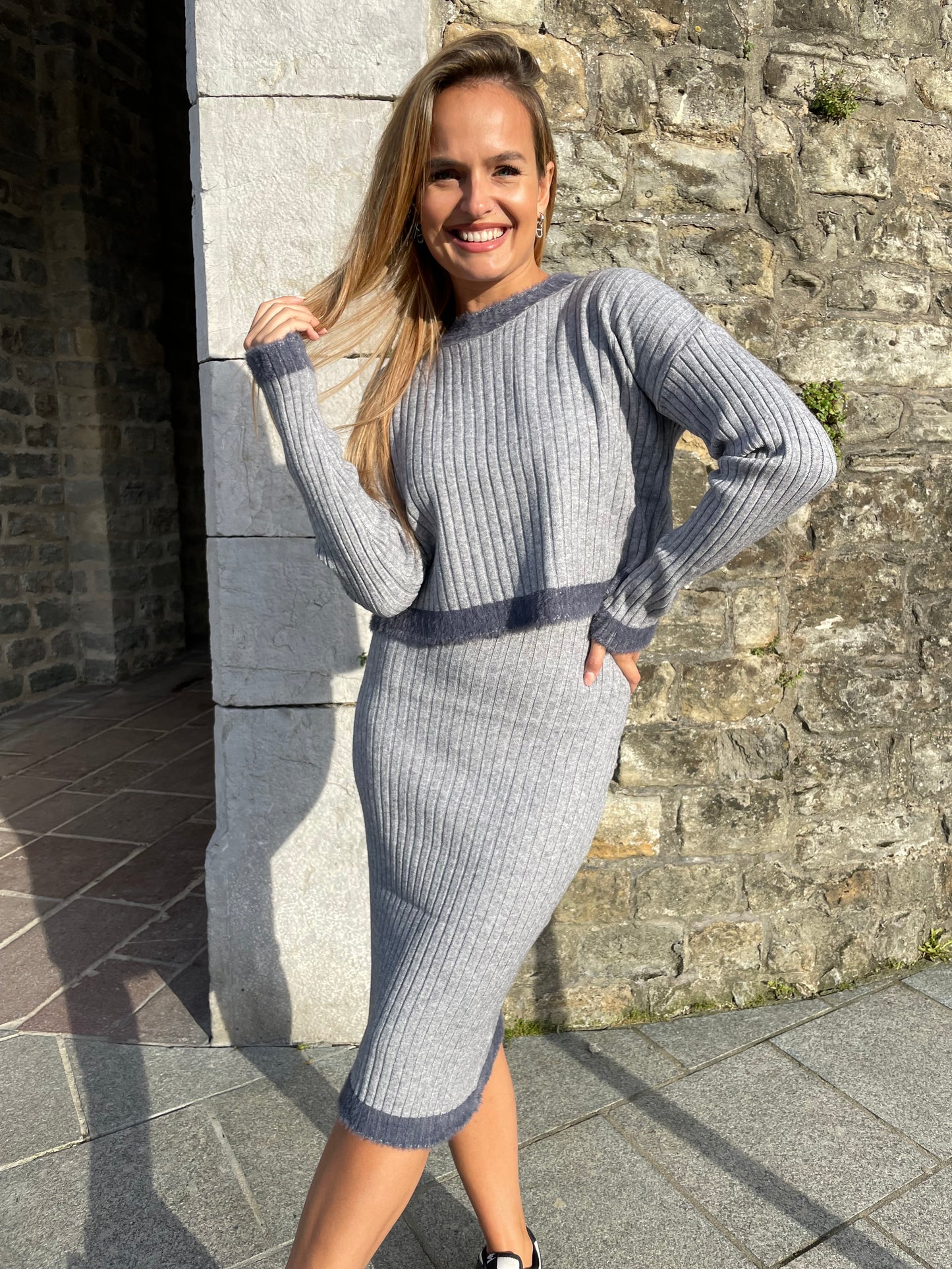 Ensemble robe pull Angèle gris