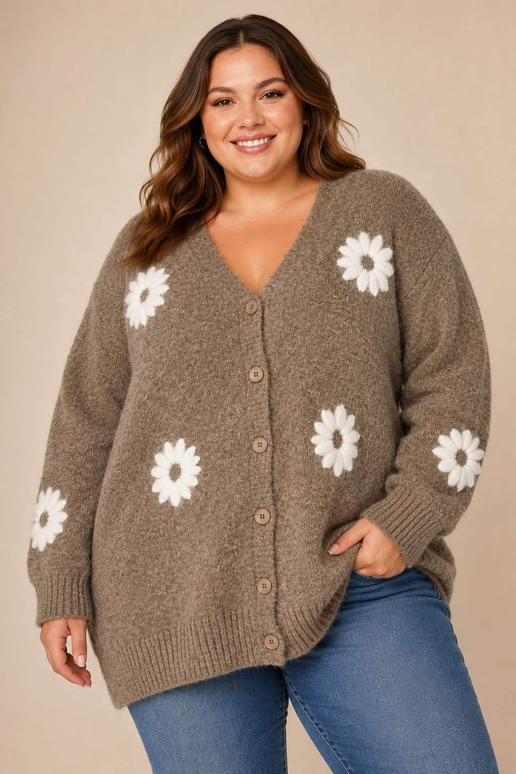 Gilet Lise camel T.44 à 52