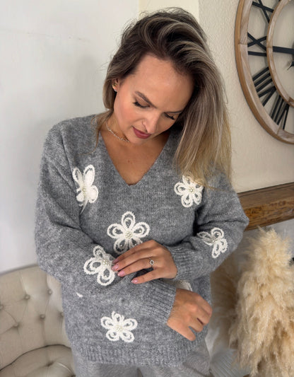 Pull Flora gris