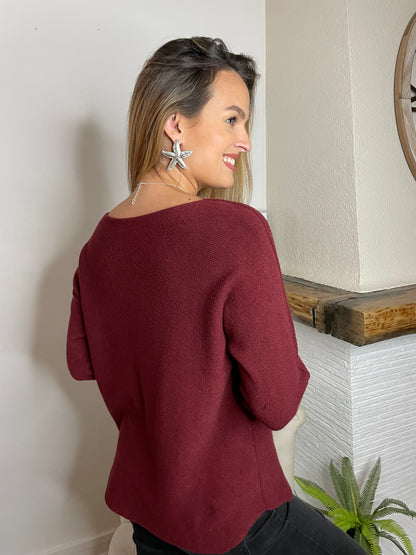 Pull Ambre bordeaux