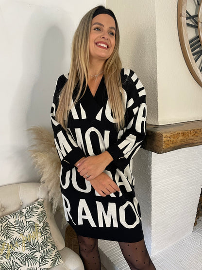 Robe pull Amour noire