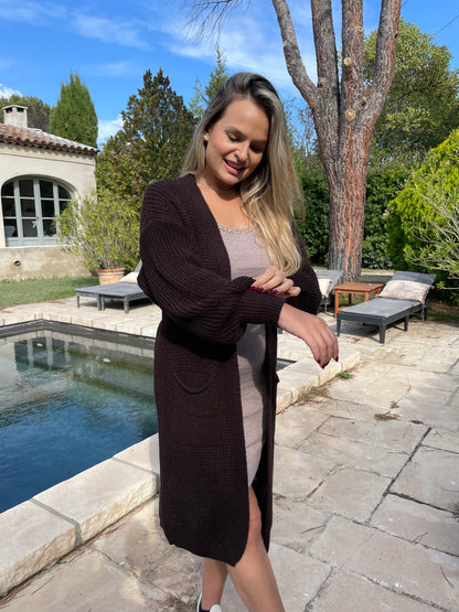 Gilet long Noémie Camel