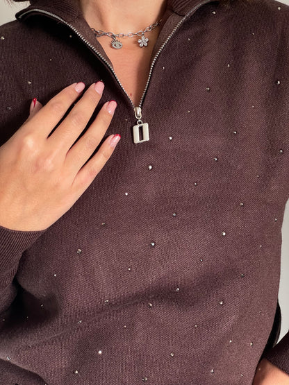 Pull perla marron