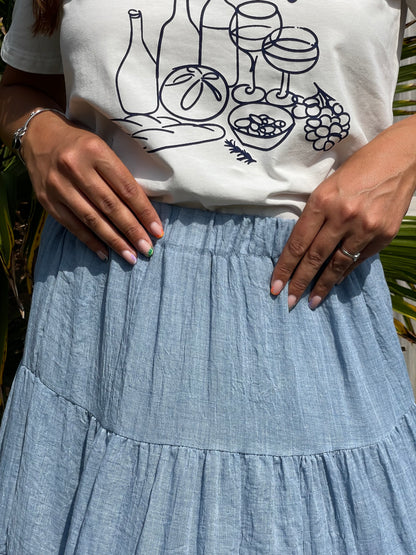 Jupe esmeralda bleue