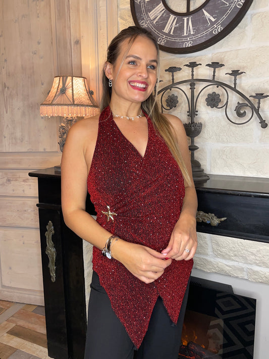 Haut dos nu mermaid Bordeaux