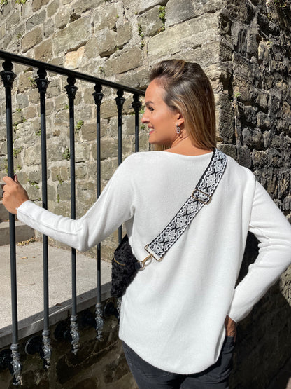 Pull Ambre blanc