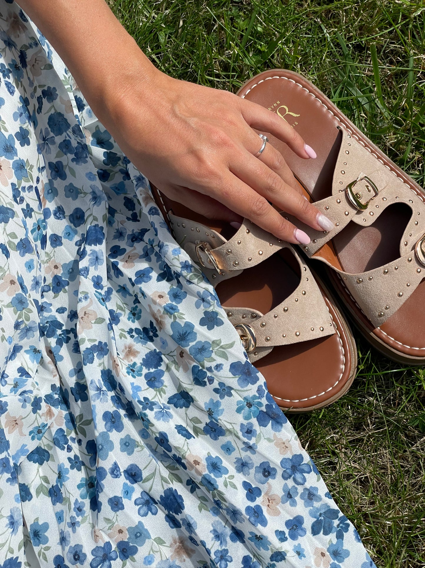 Jupe flowers bleue