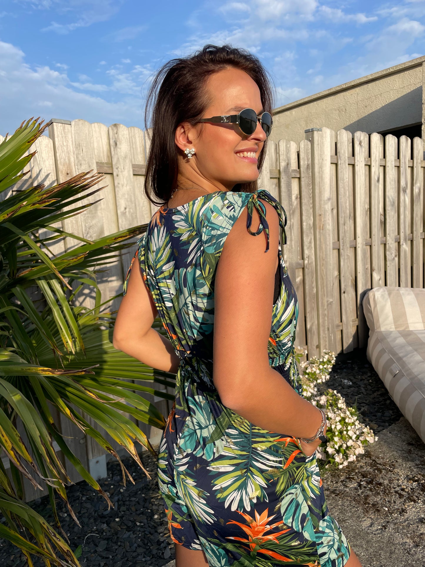 Combishort exotique verte