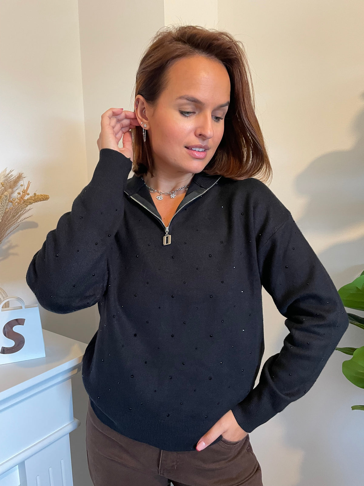 Pull perla noir