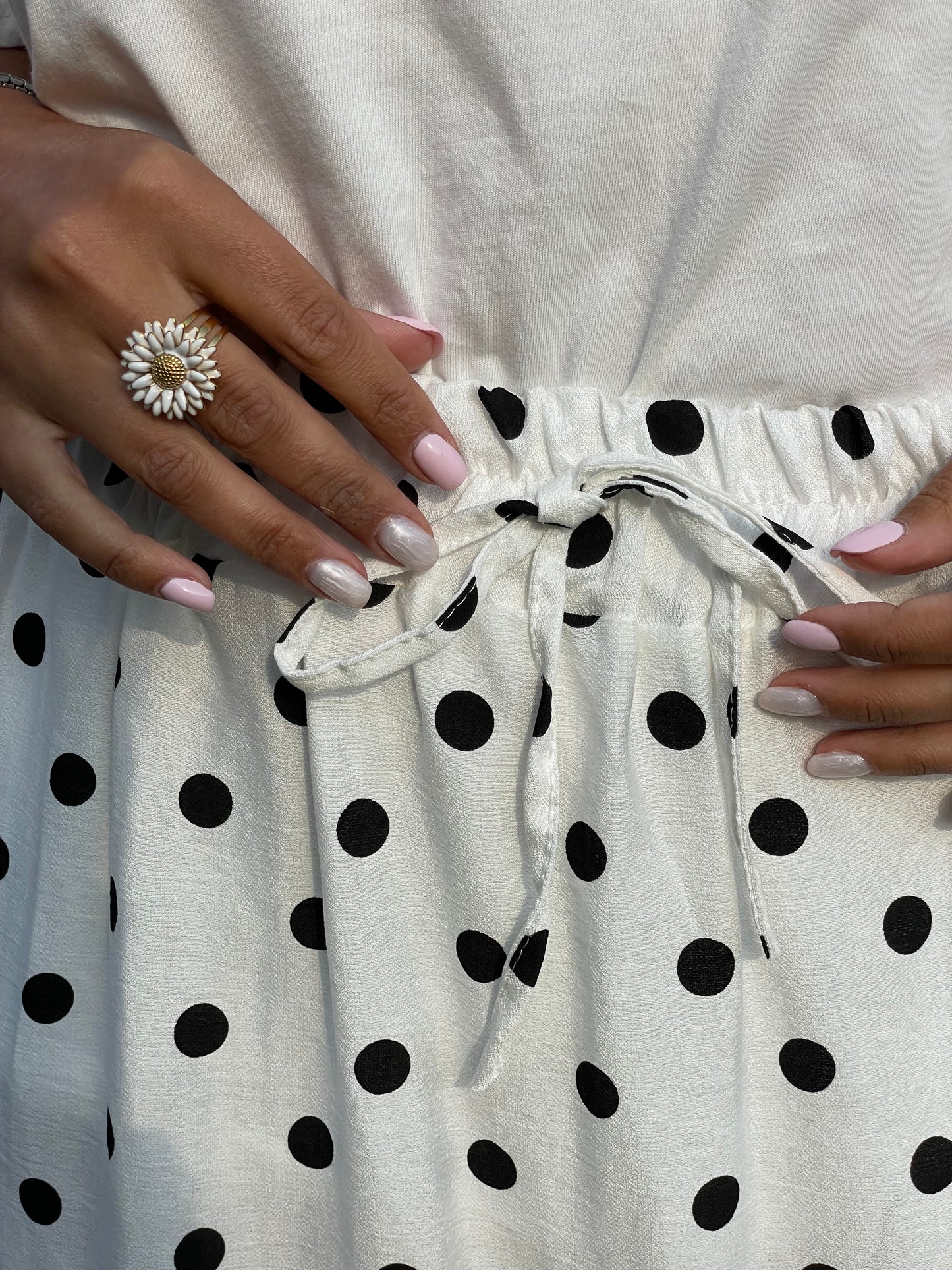 Jupe pois blanche