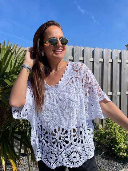 Haut dentelle blanc