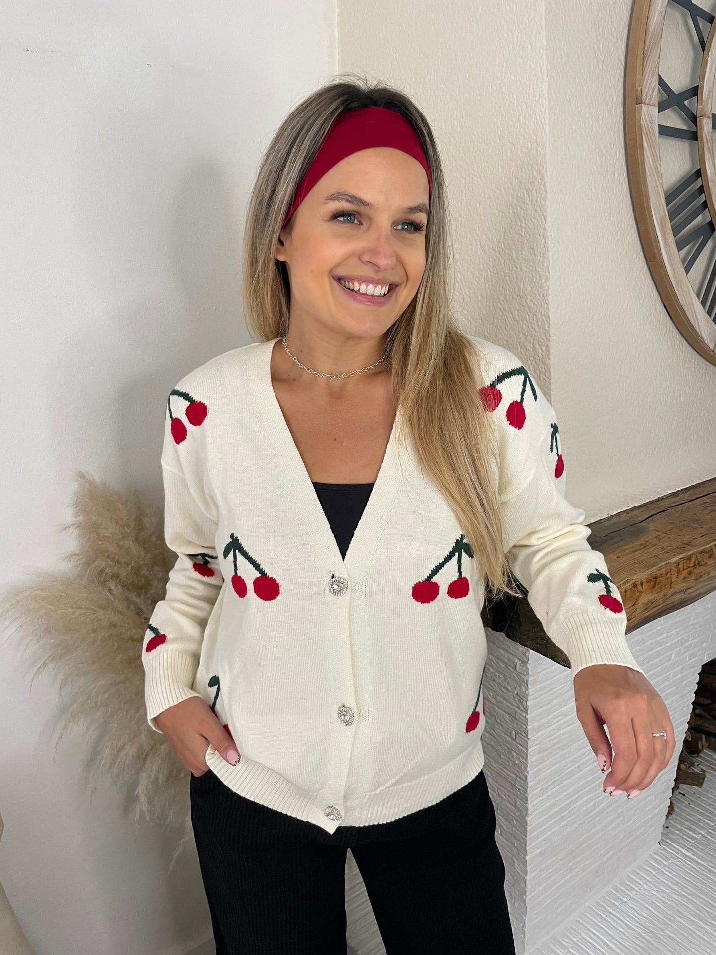 Gilet cherry crème