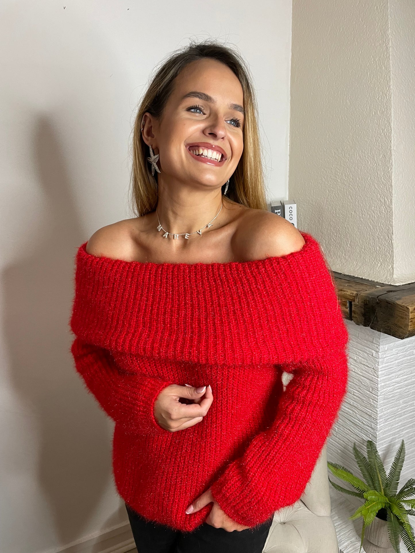 Pull Angora rouge