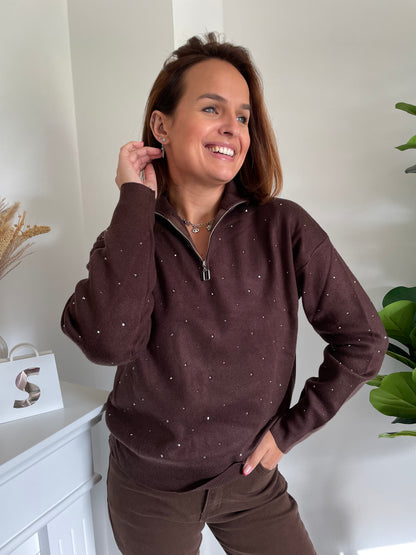 Pull perla marron