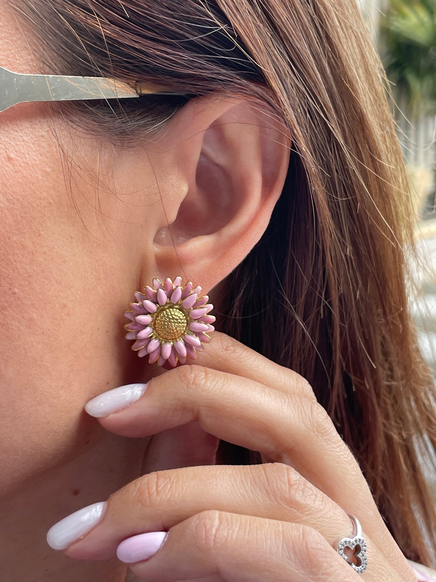 Boucles tournesols roses