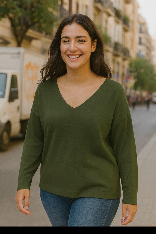 Pull simply kaki  T.46 à 52