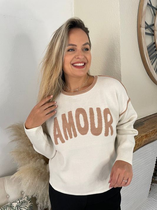 Pull Amour blanc