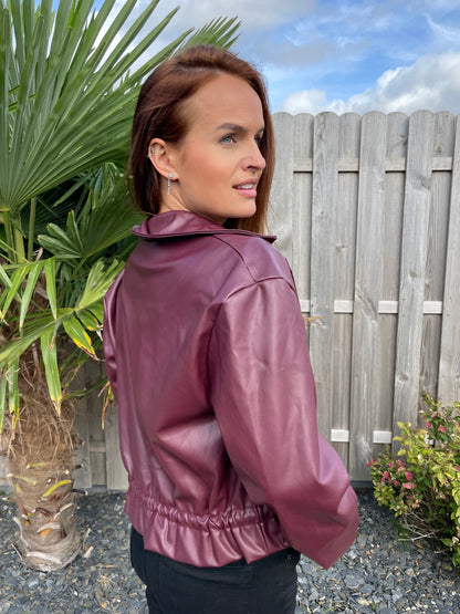 Veste simili bordeaux