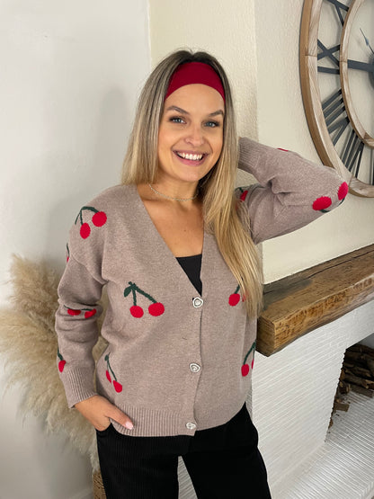 Gilet cherry taupe