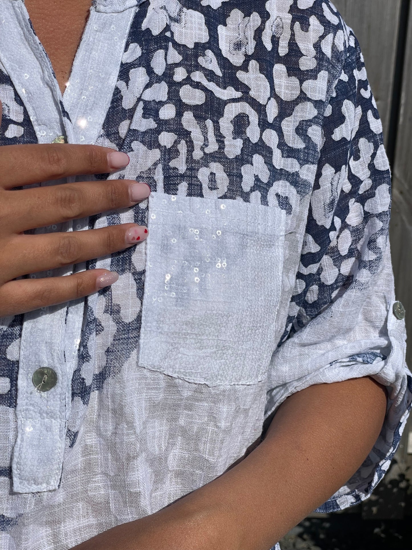 Chemise Leonie bleue et blanche