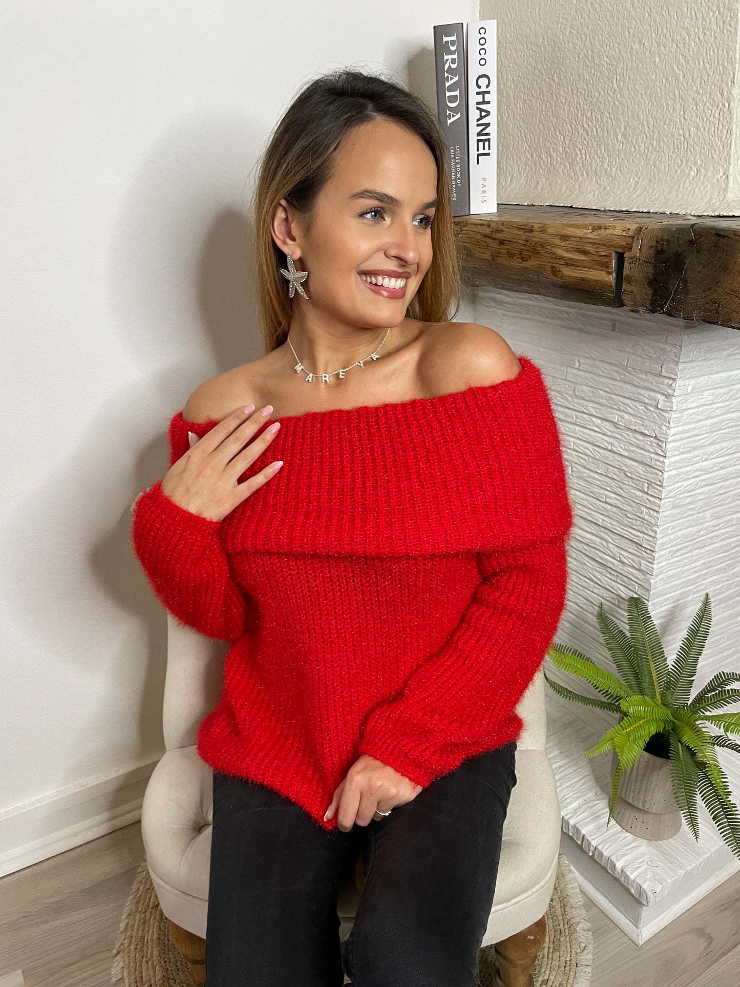 Pull Angora rouge