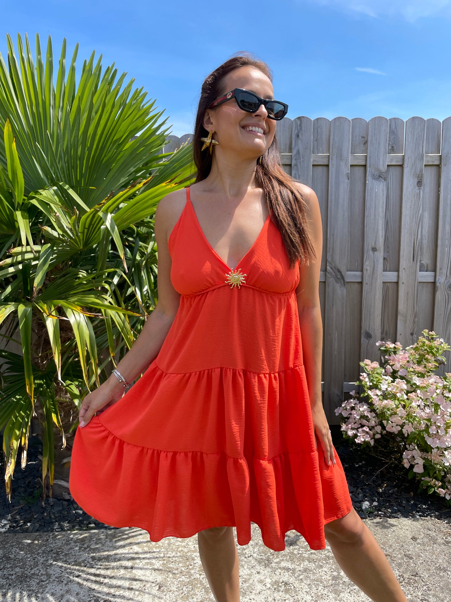 Robe Alma courte orange