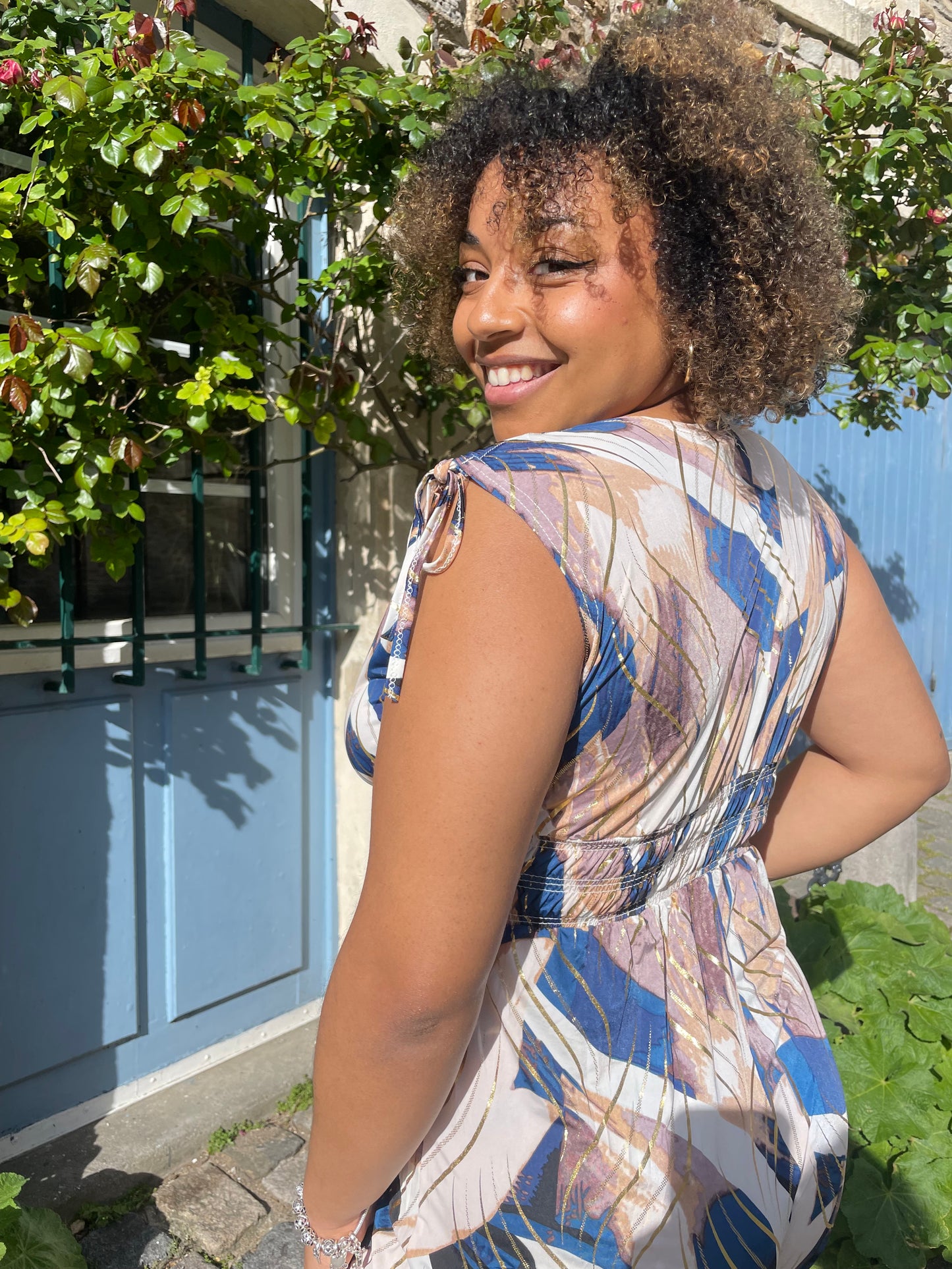 Combishort Noémie Beige/Marine