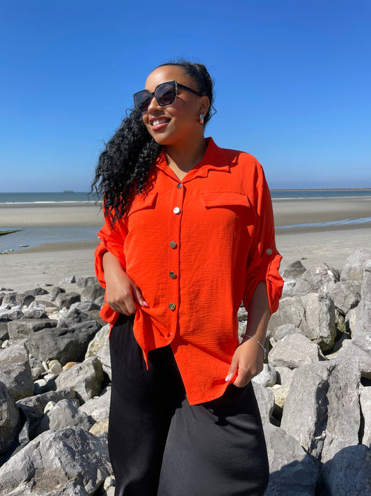 Chemise ample Jeanne orange