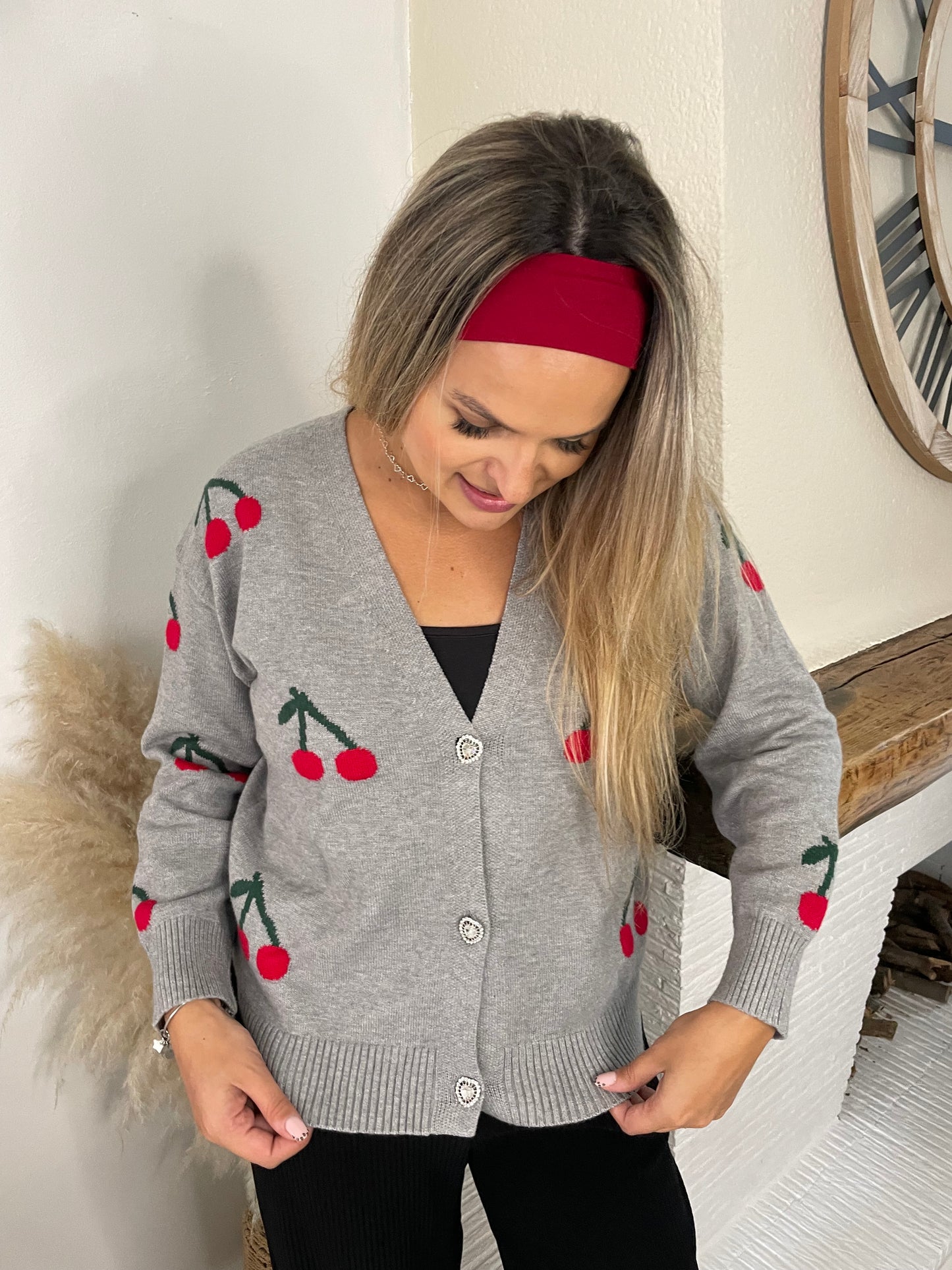 Gilet cherry gris