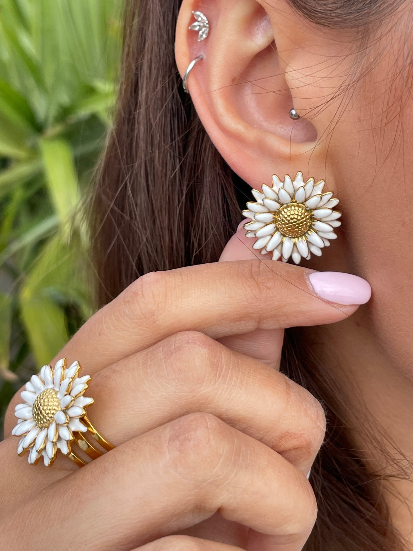 Boucles tournesols blanches
