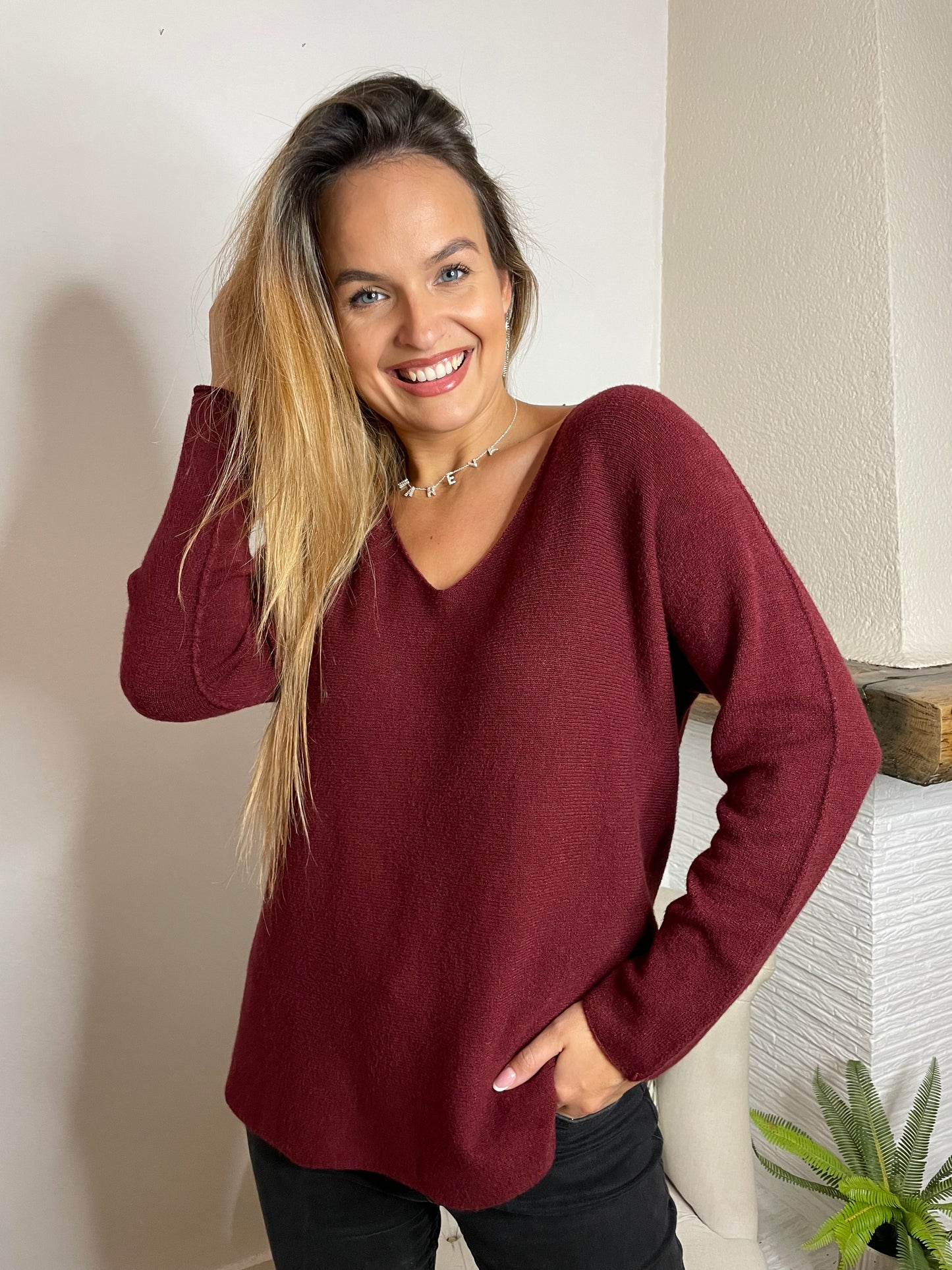 Pull Ambre bordeaux