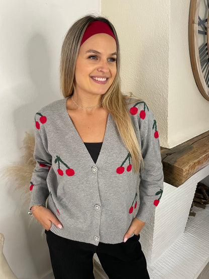 Gilet cherry gris